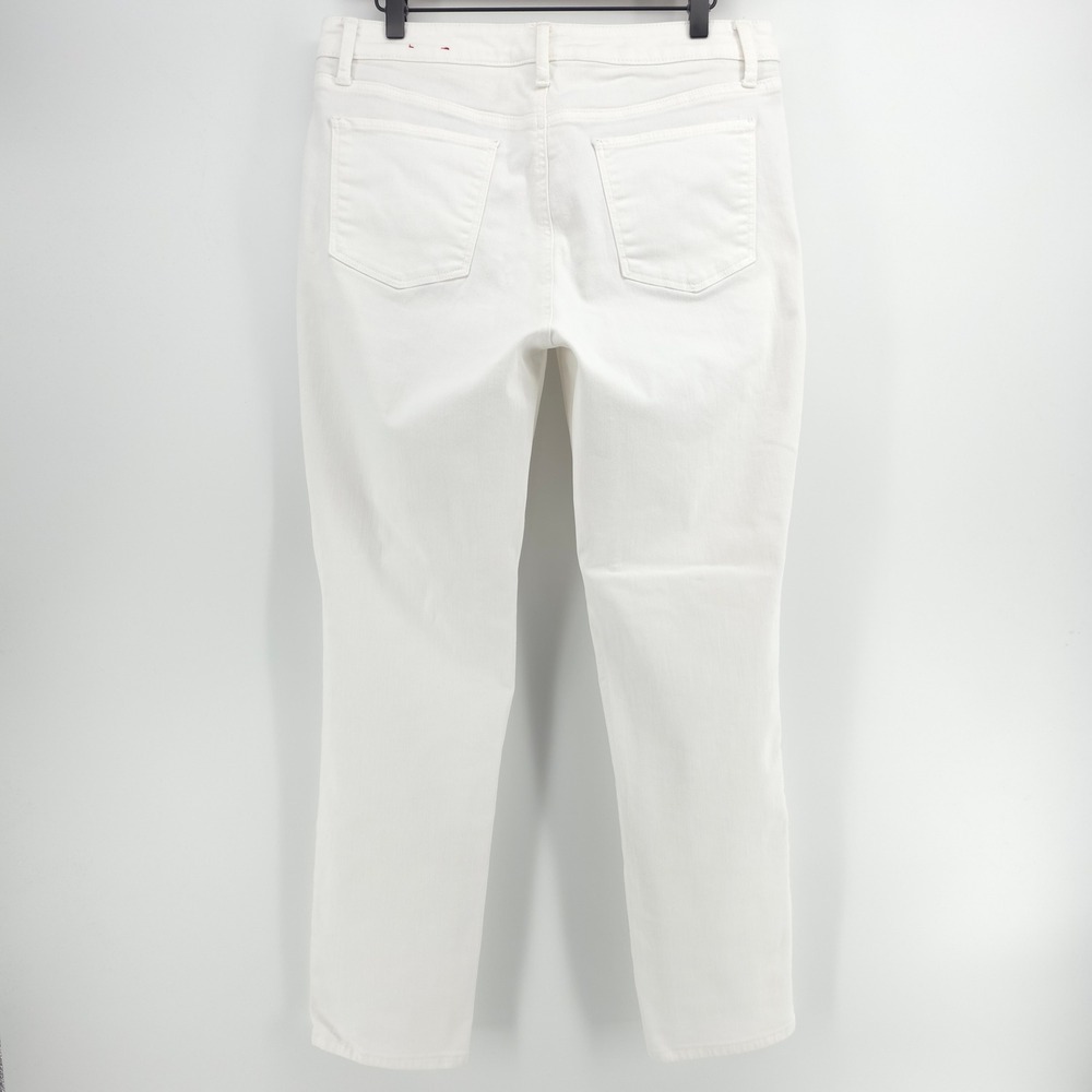 Talbots Womens Jeans Flawless Five-Pocket Straight 12 White Classic Stretch - Picture 2 of 8